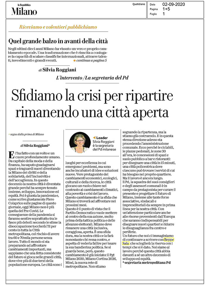 la repubblica 02 settembre 2020